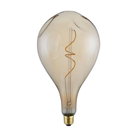 Lampadina LED Dorata Bumped XXL Pera A165 filamento curvo a Spirale - Bulby