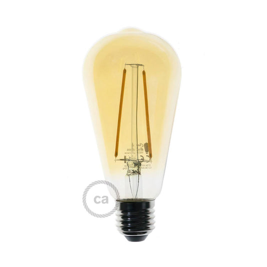 Lampadina LED Dorata Edison ST64 filamento Lungo 4,5W 360Lm E27 2000K - Bulby