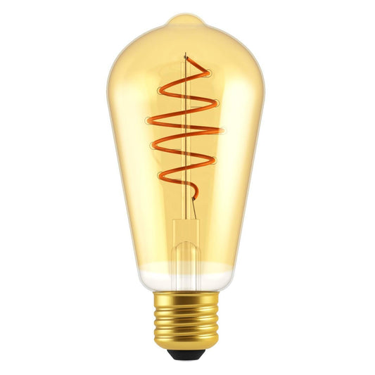 Lampadina LED Dorata Edison ST64 Linea Croissant con filamento a - Bulby
