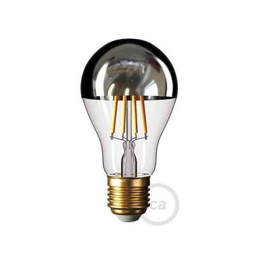 Lampadina LED Mezza Sfera Argento Goccia A60 7W 660Lm E27 2700K - Bulby