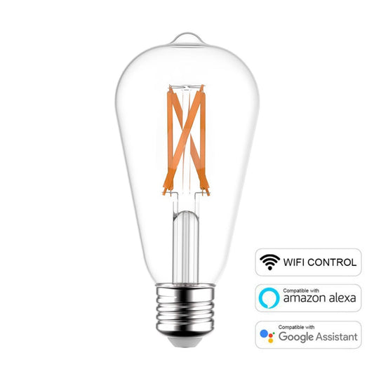 Lampadina LED SMART WI-FI Edison ST64 Trasparente 6,5W 806Lm E27 - Bulby